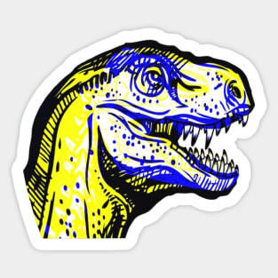 T-Rex Interactive Yellow&Blue Filter T-Shirt #2 By Red&Blue Sticker